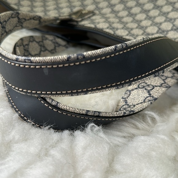 💯Authentic GUCCI GG Plus Monogram Medium Signature Web Loop Tote Navy🍀 - Picture 11 of 15